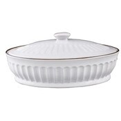 Wholesale - 13.5" WHITE OVAL CASSEROLE W/LID C/P 6, UPC: 041979207403